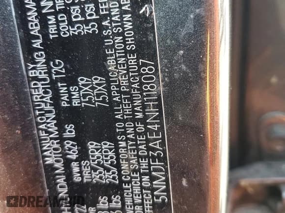 ✅ 2022 Hyundai Tucson SEL • VIN: 5NMJF3AE4NH118087 • Lot: 71929664. Wystawiony na Copart z przebiegiem 36 381 mil. Bezpłatny archiwum sprzedaży aukcyjnych z USA i szczegółowy raport historii pojazdu na DreamBid. Zdjęcie 14.