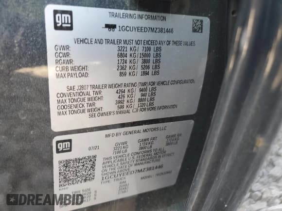 ✅ 2021 Chevrolet Silverado 1500 RST • VIN: 1GCUYEED7MZ381446 • Lot: 76845294. Wystawiony na Copart z przebiegiem 32 188 mil. Bezpłatny archiwum sprzedaży aukcyjnych z USA i szczegółowy raport historii pojazdu na DreamBid. Zdjęcie 12.