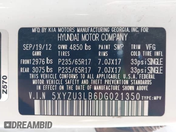 ✅ 2013 Hyundai Santa Fe Sport • VIN: 5XYZU3LB6DG021350 • Лот: 43004792. Опубликован ранее на IAAI с пробегом 144 323 миль. Бесплатный доступ к архиву аукционных продаж из США и подробный отчёт об истории автомобиля на DreamBid. Изображение 9.