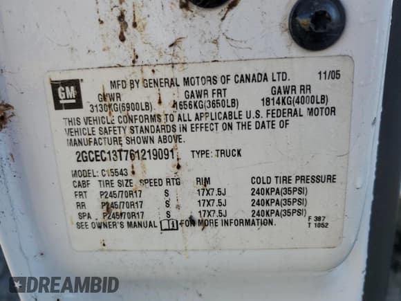 ✅ 2006 Chevrolet Silverado 1500 LT1 • VIN: 2GCEC13T761219091 • Лот: 77669054. Опубликован ранее на Copart с пробегом 298 992 миль. Бесплатный доступ к архиву аукционных продаж из США и подробный отчёт об истории автомобиля на DreamBid. Изображение 12.