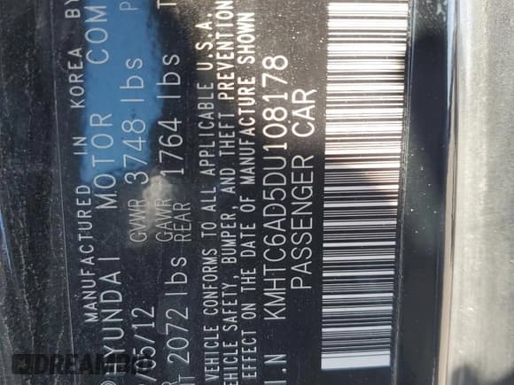 ✅ 2013 Hyundai Veloster w/Gray Int • VIN: KMHTC6AD5DU108178 • Lot: 78700444. Wystawiony na Copart z przebiegiem 90 834 mil. Bezpłatny archiwum sprzedaży aukcyjnych z USA i szczegółowy raport historii pojazdu na DreamBid. Zdjęcie 13.