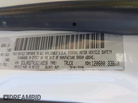 ✅ 2018 Ram 1500 Tradesman • VIN: 3C6JR6DT0JG210216 • Лот: 43873818. Опубликован ранее на IAAI с пробегом 114 570 миль. Бесплатный доступ к архиву аукционных продаж из США и подробный отчёт об истории автомобиля на DreamBid. Изображение 9.