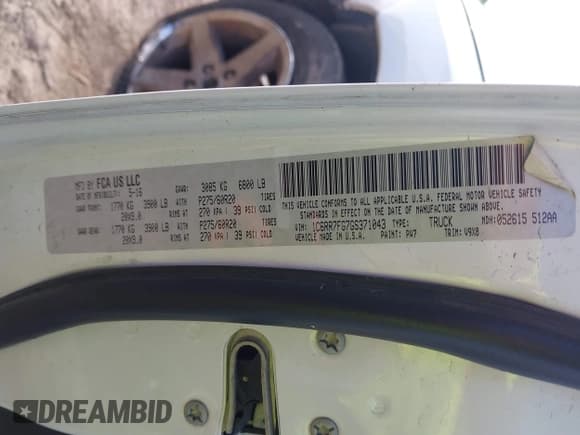 ✅ 2016 Ram 1500 Express • VIN: 1C6RR7FG7GS371043 • Lot: 42906380. Listed on IAAI with 203,968 mi. Free auction sales archive from the USA and detailed vehicle history report at DreamBid. Image 9.