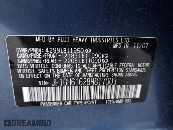 ✅ 2008 Subaru Impreza i • VIN: JF1GH61628H817003 • Lot: 91234175. Wystawiony na Copart z przebiegiem 206 650 mil. Bezpłatny archiwum sprzedaży aukcyjnych z USA i szczegółowy raport historii pojazdu na DreamBid. Zdjęcie 12.