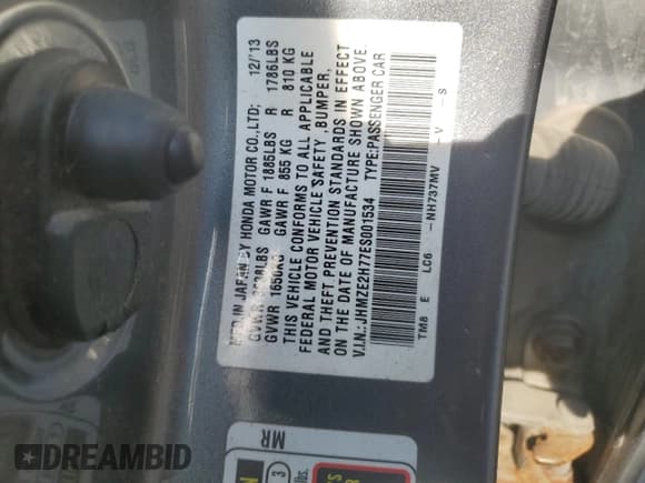 ✅ 2014 Honda Insight EX • VIN: JHMZE2H77ES001534 • Лот: 73818524. Опубликован ранее на Copart с пробегом 198 551 миль. Бесплатный доступ к архиву аукционных продаж из США и подробный отчёт об истории автомобиля на DreamBid. Изображение 12.