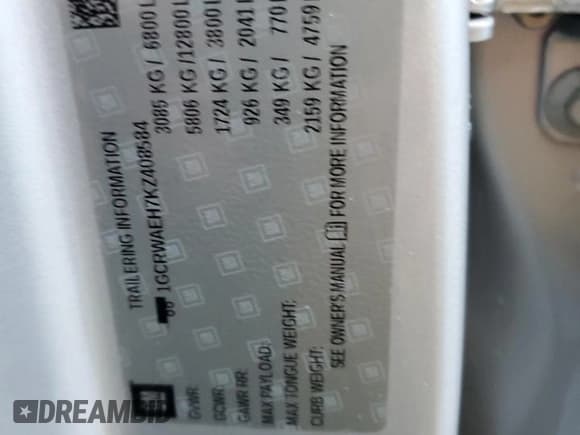 ✅ 2019 Chevrolet Silverado 1500 Work Truck • VIN: 1GCRWAEH7KZ408584 • Lot: 93318075. Wystawiony na Copart z przebiegiem 136 636 mil. Bezpłatny archiwum sprzedaży aukcyjnych z USA i szczegółowy raport historii pojazdu na DreamBid. Zdjęcie 12.