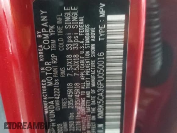 ✅ 2023 Hyundai Kona Limited • VIN: KM8K5CA36PU050016 • Лот: 72396364. Опубликован ранее на Copart с пробегом 14 772 миль. Бесплатный доступ к архиву аукционных продаж из США и подробный отчёт об истории автомобиля на DreamBid. Изображение 13.