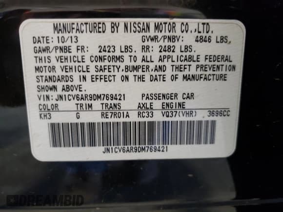 ✅ 2013 Infiniti G37 x • VIN: JN1CV6AR9DM769421 • Lot: 70815425. Wystawiony na Copart z przebiegiem 153 711 mil. Bezpłatny archiwum sprzedaży aukcyjnych z USA i szczegółowy raport historii pojazdu na DreamBid. Zdjęcie 13.