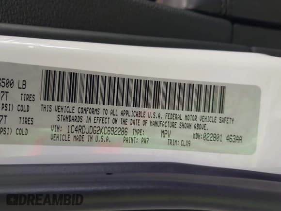 ✅ 2019 Dodge Durango GT Plus • VIN: 1C4RDJDG2KC692286 • Lot: 42619545. Listed on IAAI with 53,498 mi. Free auction sales archive from the USA and detailed vehicle history report at DreamBid. Image 9.