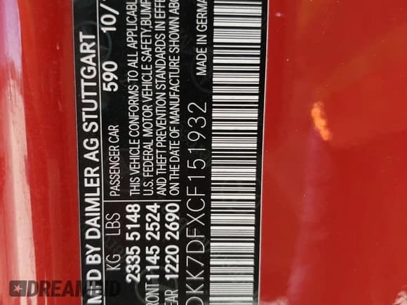 ✅ 2012 Mercedes-Benz E 550 • VIN: WDDKK7DFXCF151932 • Лот: 69837374. Опубликован ранее на Copart с пробегом 150 190 миль. Бесплатный доступ к архиву аукционных продаж из США и подробный отчёт об истории автомобиля на DreamBid. Изображение 12.