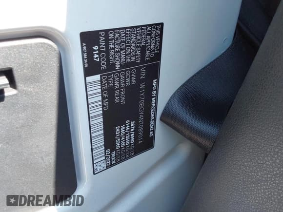 ✅ 2022 Mercedes-Benz Sprinter Cargo • VIN: W1Y70BGY4NT089014 • Лот: 43497275. Опубликован ранее на IAAI с пробегом 96 006 миль. Бесплатный доступ к архиву аукционных продаж из США и подробный отчёт об истории автомобиля на DreamBid. Изображение 9.