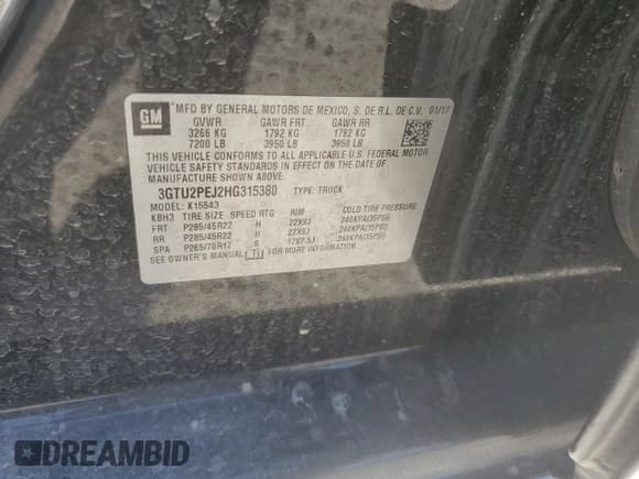 ✅ 2017 GMC Sierra 1500 Denali • VIN: 3GTU2PEJ2HG315380 • Lot: 67271735. Listed on Copart with 137,897 mi. Free auction sales archive from the USA and detailed vehicle history report at DreamBid. Image 12.