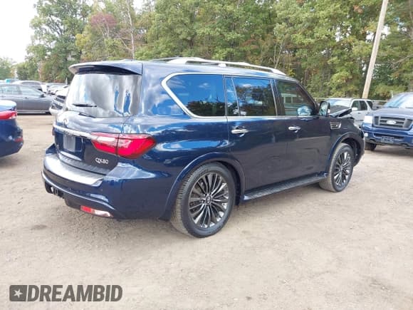 ✅ 2021 Infiniti QX80 Luxe • VIN: JN8AZ2AEXM9269886 • Lot: 43406973. Wystawiony na IAAI z przebiegiem 129 609 mil. Bezpłatny archiwum sprzedaży aukcyjnych z USA i szczegółowy raport historii pojazdu na DreamBid. Zdjęcie 4.