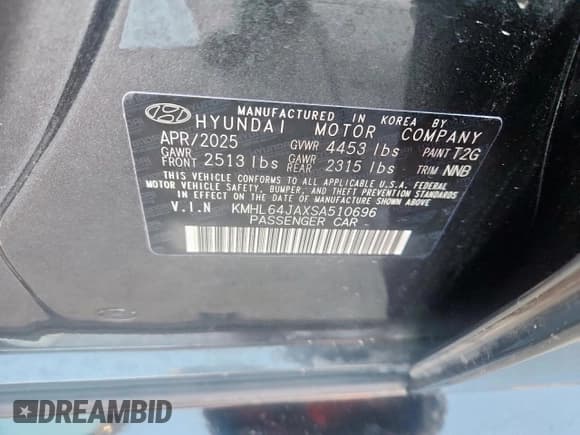 ✅ 2025 Hyundai Sonata SEL • VIN: KMHL64JAXSA510696 • Лот: 91033735. Опубликован ранее на Copart с пробегом 6 889 миль. Бесплатный доступ к архиву аукционных продаж из США и подробный отчёт об истории автомобиля на DreamBid. Изображение 12.