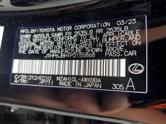 ✅ 2023 Lexus UX 250h Premium • VIN: JTHP6JBH1P2155868 • Lot: 69149765. Wystawiony na Copart z przebiegiem 19 392 mil. Bezpłatny archiwum sprzedaży aukcyjnych z USA i szczegółowy raport historii pojazdu na DreamBid. Zdjęcie 14.