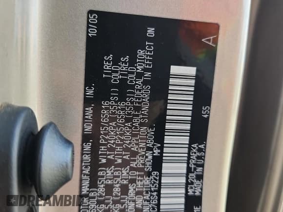 ✅ 2006 Toyota Sienna LE • VIN: 5TDZA23C76S415229 • Lot: 93355205. Listed on Copart with 251,527 mi. Free auction sales archive from the USA and detailed vehicle history report at DreamBid. Image 13.