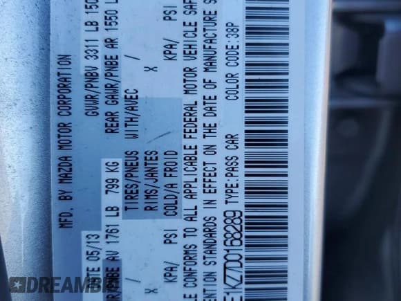 ✅ 2013 Mazda 2 Sport • VIN: JM1DE1KZ7D0168289 • Lot: 85594365. Listed on Copart with 78,696 mi. Free auction sales archive from the USA and detailed vehicle history report at DreamBid. Image 13.