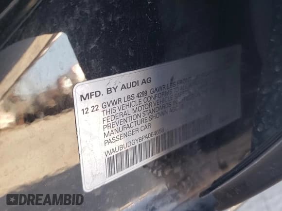 ✅ 2023 Audi A3 Premium Plus • VIN: WAUBUDGY8PA064658 • Lot: 74224744. Listed on Copart with 8,974 mi. Free auction sales archive from the USA and detailed vehicle history report at DreamBid. Image 14.