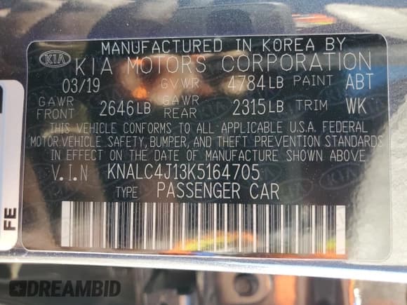 ✅ 2019 Kia Cadenza Technology • VIN: KNALC4J13K5164705 • Lot: 75768394. Wystawiony na Copart z przebiegiem 125 585 mil. Bezpłatny archiwum sprzedaży aukcyjnych z USA i szczegółowy raport historii pojazdu na DreamBid. Zdjęcie 13.