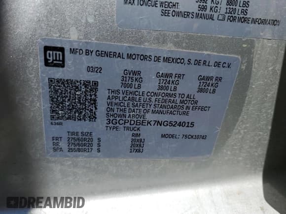 ✅ 2022 Chevrolet Silverado 1500 Custom • VIN: 3GCPDBEK7NG524015 • Lot: 61670805. Wystawiony na Copart z przebiegiem 24 733 mil. Bezpłatny archiwum sprzedaży aukcyjnych z USA i szczegółowy raport historii pojazdu na DreamBid. Zdjęcie 12.