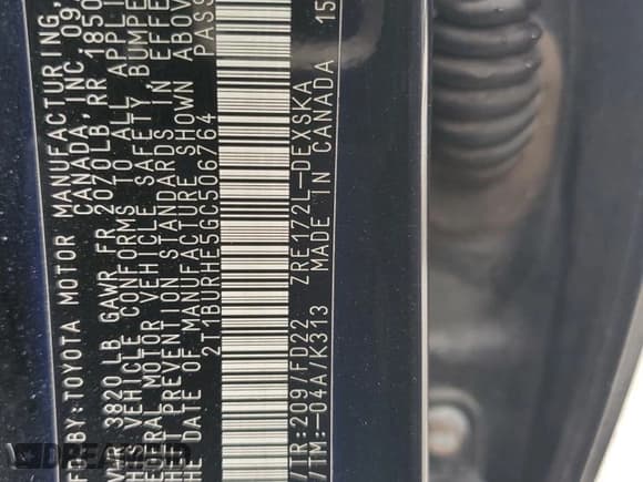 ✅ 2016 Toyota Corolla L • VIN: 2T1BURHE5GC506764 • Lot: 91770355. Listed on Copart with Not provided. Free auction sales archive from the USA and detailed vehicle history report at DreamBid. Image 12.