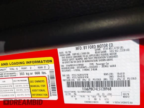 ✅ 2020 Ford Mustang GT • VIN: 1FA6P8CF4L5128968 • Lot: 42330888. Wystawiony na IAAI z przebiegiem 76 622 mil. Bezpłatny archiwum sprzedaży aukcyjnych z USA i szczegółowy raport historii pojazdu na DreamBid. Zdjęcie 9.