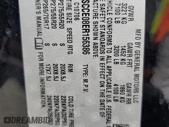 ✅ 2014 Chevrolet Tahoe LTZ • VIN: 1GNSCCE08ER156386 • Lot: 60736625. Listed on Copart with 207,510 mi. Free auction sales archive from the USA and detailed vehicle history report at DreamBid. Image 13.