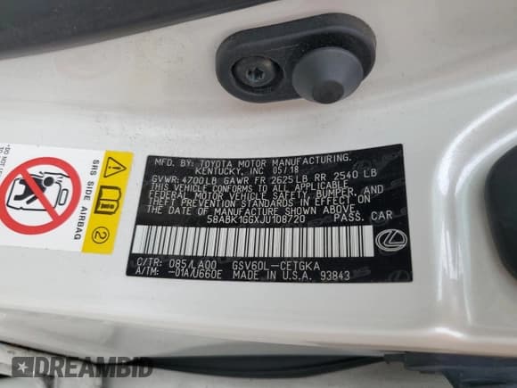 ✅ 2018 Lexus ES 350 • VIN: 58ABK1GGXJU108720 • Lot: 69878305. Wystawiony na Copart z przebiegiem 62 662 mil. Bezpłatny archiwum sprzedaży aukcyjnych z USA i szczegółowy raport historii pojazdu na DreamBid. Zdjęcie 12.