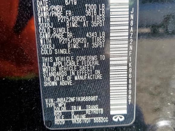 ✅ 2019 Infiniti QX80 Luxe • VIN: JN8AZ2NF1K9688967 • Lot: 62926115. Wystawiony na Copart z przebiegiem 94 471 mil. Bezpłatny archiwum sprzedaży aukcyjnych z USA i szczegółowy raport historii pojazdu na DreamBid. Zdjęcie 14.