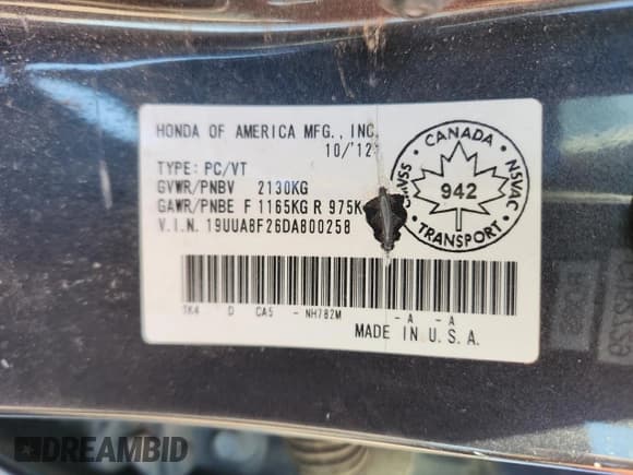 ✅ 2013 Acura TL • VIN: 19UUA8F26DA800258 • Lot: 89679395. Wystawiony na Copart z przebiegiem 89 807 mil. Bezpłatny archiwum sprzedaży aukcyjnych z USA i szczegółowy raport historii pojazdu na DreamBid. Zdjęcie 13.