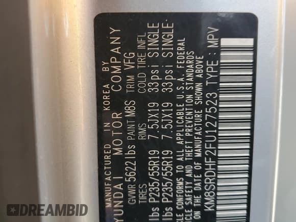 ✅ 2015 Hyundai Santa Fe Limited • VIN: KM8SRDHF2FU127523 • Лот: 70874595. Опубликован ранее на Copart с пробегом 130 725 миль. Бесплатный доступ к архиву аукционных продаж из США и подробный отчёт об истории автомобиля на DreamBid. Изображение 12.