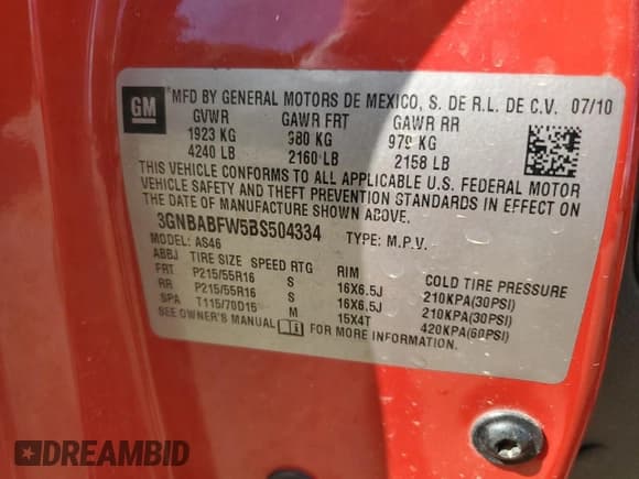 ✅ 2011 Chevrolet HHR 1LT • VIN: 3GNBABFW5BS504334 • Лот: 65589725. Опубликован ранее на Copart с пробегом 276 154 миль. Бесплатный доступ к архиву аукционных продаж из США и подробный отчёт об истории автомобиля на DreamBid. Изображение 13.