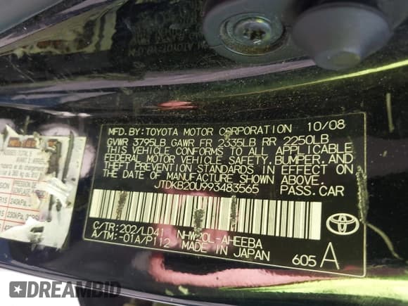 ✅ 2009 Toyota Prius • VIN: JTDKB20U993483565 • Lot: 43566912. Wystawiony na IAAI z przebiegiem Nie podano. Bezpłatny archiwum sprzedaży aukcyjnych z USA i szczegółowy raport historii pojazdu na DreamBid. Zdjęcie 9.