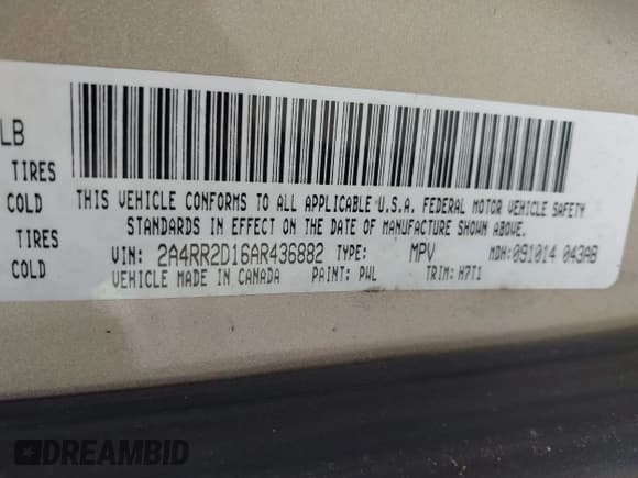 ✅ 2010 Chrysler Town & Country LX • VIN: 2A4RR2D16AR436882 • Lot: 42682028. Wystawiony na IAAI z przebiegiem 102 509 mil. Bezpłatny archiwum sprzedaży aukcyjnych z USA i szczegółowy raport historii pojazdu na DreamBid. Zdjęcie 9.