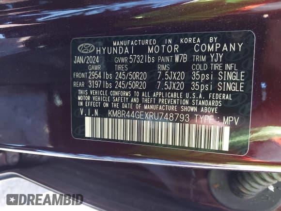 ✅ 2024 Hyundai Palisade SEL • VIN: KM8R44GEXRU748793 • Лот: 42845688. Опубликован ранее на IAAI с пробегом 29 702 миль. Бесплатный доступ к архиву аукционных продаж из США и подробный отчёт об истории автомобиля на DreamBid. Изображение 9.