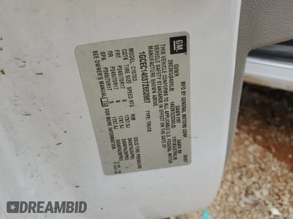 ✅ 2007 Chevrolet Silverado 1500 1LT • VIN: 1GCEC14037Z652887 • Lot: 73048124. Listed on Copart with 225,967 mi. Free auction sales archive from the USA and detailed vehicle history report at DreamBid. Image 15.