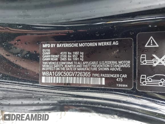 ✅ 2016 BMW 2 Series 228i xDrive • VIN: WBA1G9C50GV726365 • Lot: 42358820. Listed on IAAI with 97,530 mi. Free auction sales archive from the USA and detailed vehicle history report at DreamBid. Image 9.