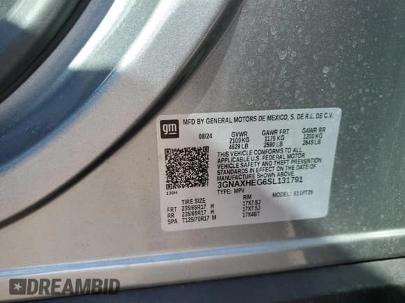 ✅ 2025 Chevrolet Equinox FWD LT • VIN: 3GNAXHEG6SL131791 • Lot: 55982775. Wystawiony na Copart z przebiegiem 9 226 mil. Bezpłatny archiwum sprzedaży aukcyjnych z USA i szczegółowy raport historii pojazdu na DreamBid. Zdjęcie 13.