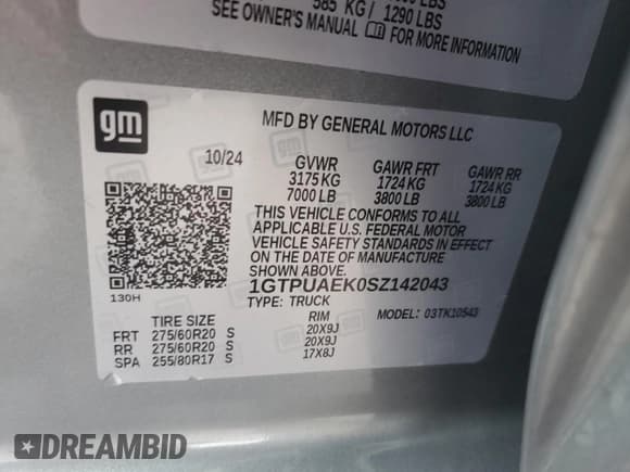 ✅ 2025 GMC Sierra 1500 Pro • VIN: 1GTPUAEK0SZ142043 • Lot: 80858525. Listed on Copart with 15,985 mi. Free auction sales archive from the USA and detailed vehicle history report at DreamBid. Image 12.