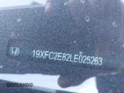 ✅ 2020 Honda Civic Sport • VIN: 19XFC2E82LE025263 • Lot: 43666429. Wystawiony na IAAI z przebiegiem 62 003 mil. Bezpłatny archiwum sprzedaży aukcyjnych z USA i szczegółowy raport historii pojazdu na DreamBid. Zdjęcie 9.