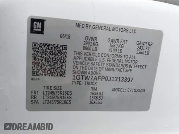 ✅ 2018 GMC Savana Cargo • VIN: 1GTW7AFP0J1313397 • Lot: 41057578. Listed on IAAI with 147,304 mi. Free auction sales archive from the USA and detailed vehicle history report at DreamBid. Image 9.