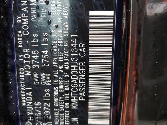 ✅ 2017 Hyundai Veloster Value Edition • VIN: KMHTC6AD3HU313441 • Lot: 45064865. Wystawiony na Copart z przebiegiem 68 822 mil. Bezpłatny archiwum sprzedaży aukcyjnych z USA i szczegółowy raport historii pojazdu na DreamBid. Zdjęcie 13.