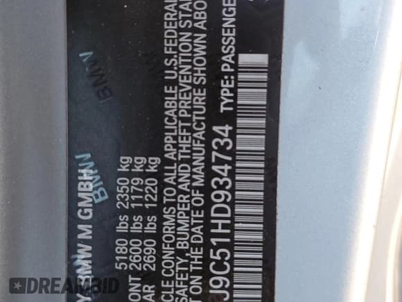 ✅ 2017 BMW M6 • VIN: WBS6J9C51HD934734 • Лот: 76123484. Опубликован ранее на Copart с пробегом 46 448 миль. Бесплатный доступ к архиву аукционных продаж из США и подробный отчёт об истории автомобиля на DreamBid. Изображение 12.