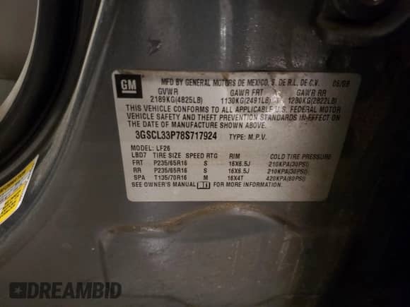 2008 Saturn VUE XE с VIN 3GSCL33P78S717924, выставлен на аукционе Copart как лот 86580774 с пробегом 188 745 миль миль и Списание • Salvage title. История ставок и продаж доступна на DreamBid. Изображение 15.