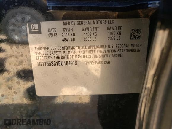 ✅ 2014 Chevrolet Impala LTZ • VIN: 1G1155S31EU104919 • Лот: 70148994. Опубликован ранее на Copart с пробегом 133 576 миль. Бесплатный доступ к архиву аукционных продаж из США и подробный отчёт об истории автомобиля на DreamBid. Изображение 15.