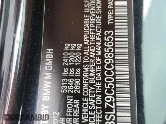 ✅ 2012 BMW M6 • VIN: WBSLZ9C50CC985653 • Лот: 59567755. Опубликован ранее на Copart с пробегом 36 711 миль. Бесплатный доступ к архиву аукционных продаж из США и подробный отчёт об истории автомобиля на DreamBid. Изображение 12.