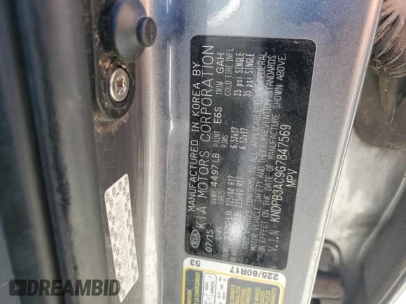 ✅ 2016 Kia Sportage LX • VIN: KNDPB3AC9G7847569 • Лот: 92674175. Опубликован ранее на Copart с пробегом Не указан. Бесплатный доступ к архиву аукционных продаж из США и подробный отчёт об истории автомобиля на DreamBid. Изображение 13.