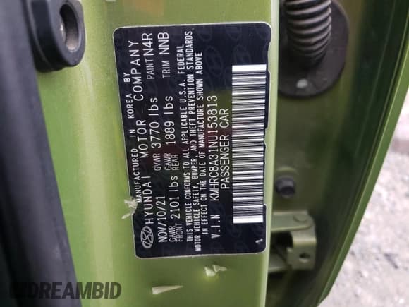 ✅ 2022 Hyundai Venue SEL • VIN: KMHRC8A31NU153813 • Lot: 85718075. Listed on Copart with 93,986 mi. Free auction sales archive from the USA and detailed vehicle history report at DreamBid. Image 14.