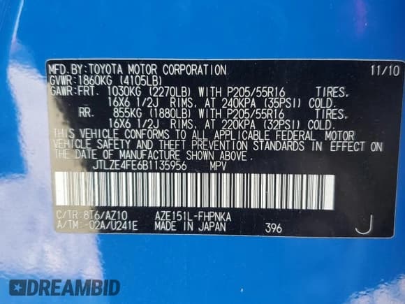 ✅ 2011 Scion xB • VIN: JTLZE4FE6B1135956 • Lot: 84461975. Listed on Copart with 198,438 mi. Free auction sales archive from the USA and detailed vehicle history report at DreamBid. Image 12.