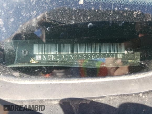 ✅ 2009 Chevrolet HHR LS • VIN: 3GNCA13B59S603181 • Lot: 77839414. Listed on Copart with 143,100 mi. Free auction sales archive from the USA and detailed vehicle history report at DreamBid. Image 13.